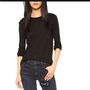 T By Alexander Wang Top | T By Alexander Wang Long Sleeve Pocket Tee | XS| Black